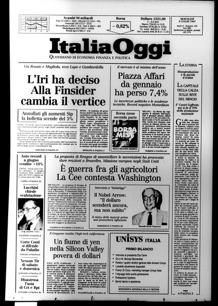 Italia oggi : quotidiano di economia finanza e politica